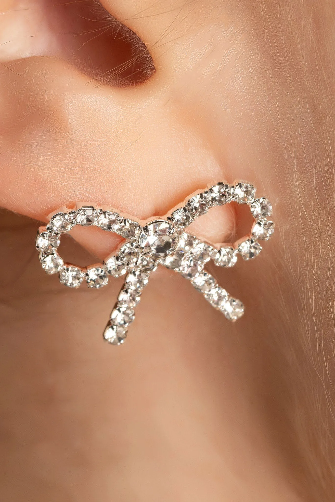 Rhinestone Bow Earrings sold by Eclipse product image thumbnail 2