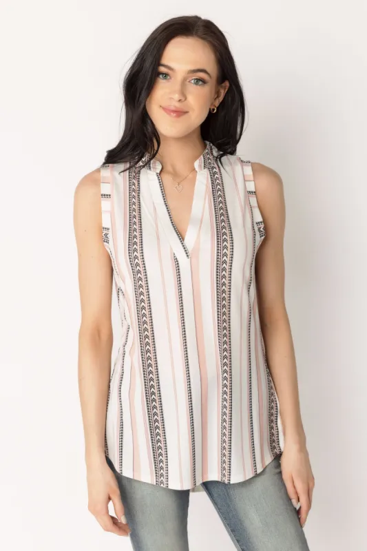 Novelty Stripe Bulgari Sleeveless Blouse sold by Eclipse