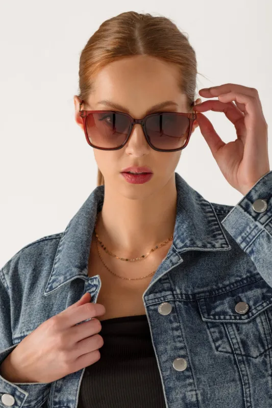 Rectangular Sunglasses with Metal Trim sold by Eclipse