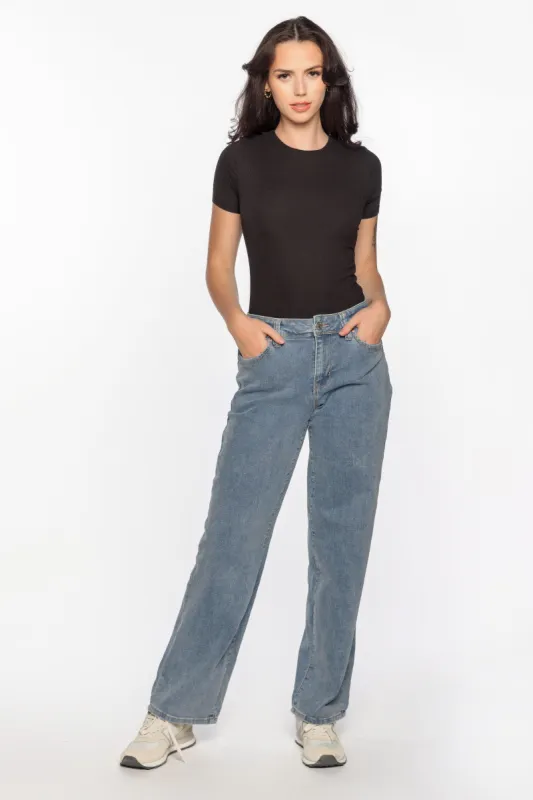 YMI Wannabettabutt Light Wash High Rise Straight Leg Jean sold by Eclipse