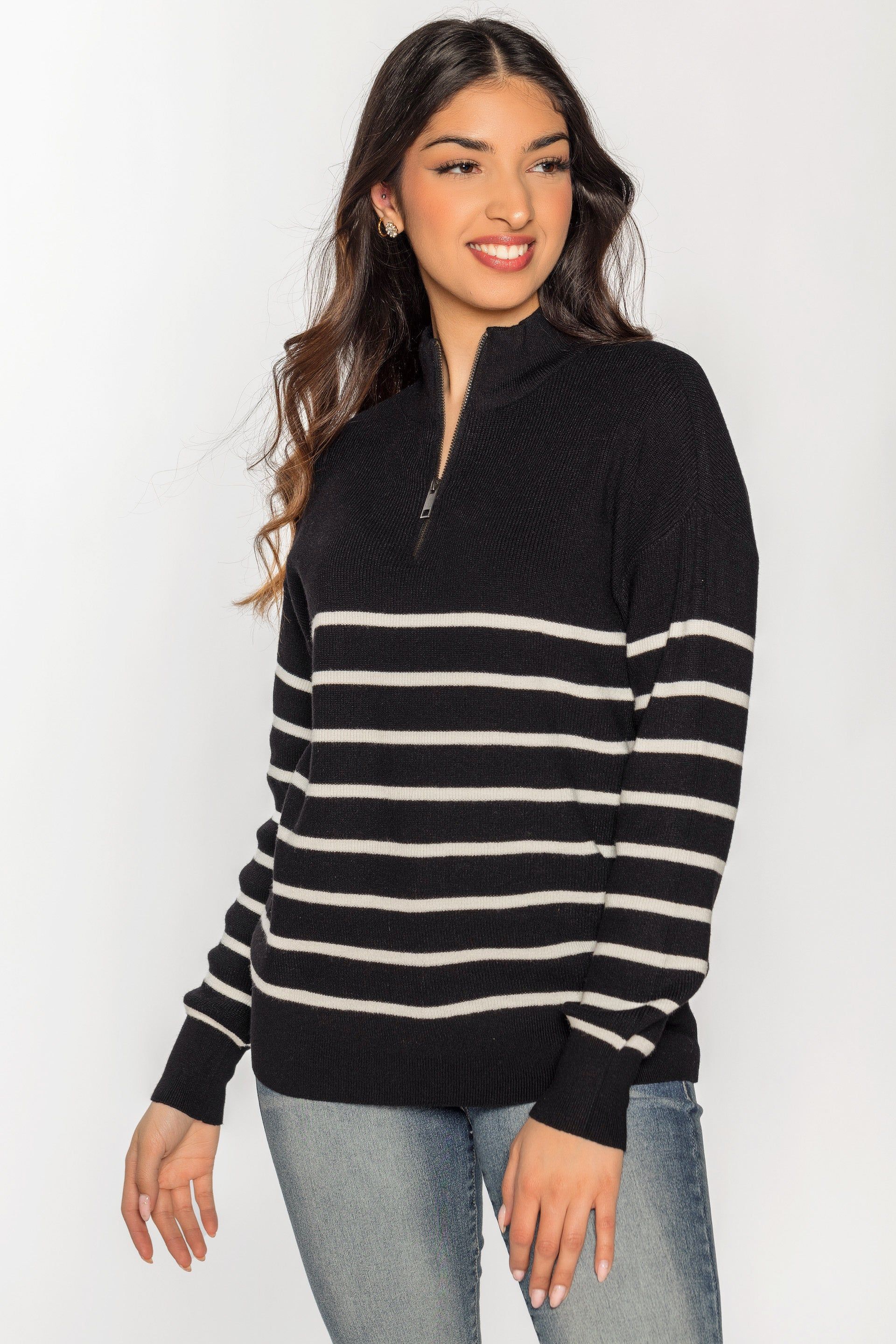 Striped Half-Zip Sweater sold by Eclipse