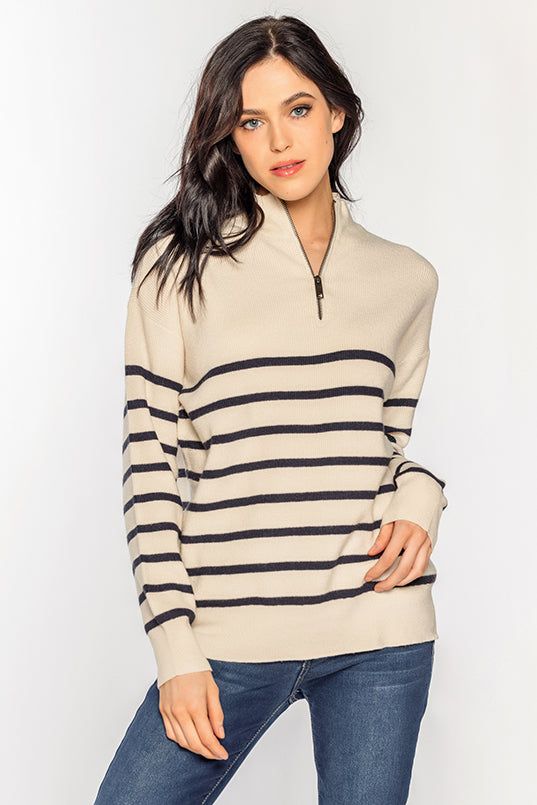 Striped Half-Zip Sweater sold by Eclipse product image thumbnail 3