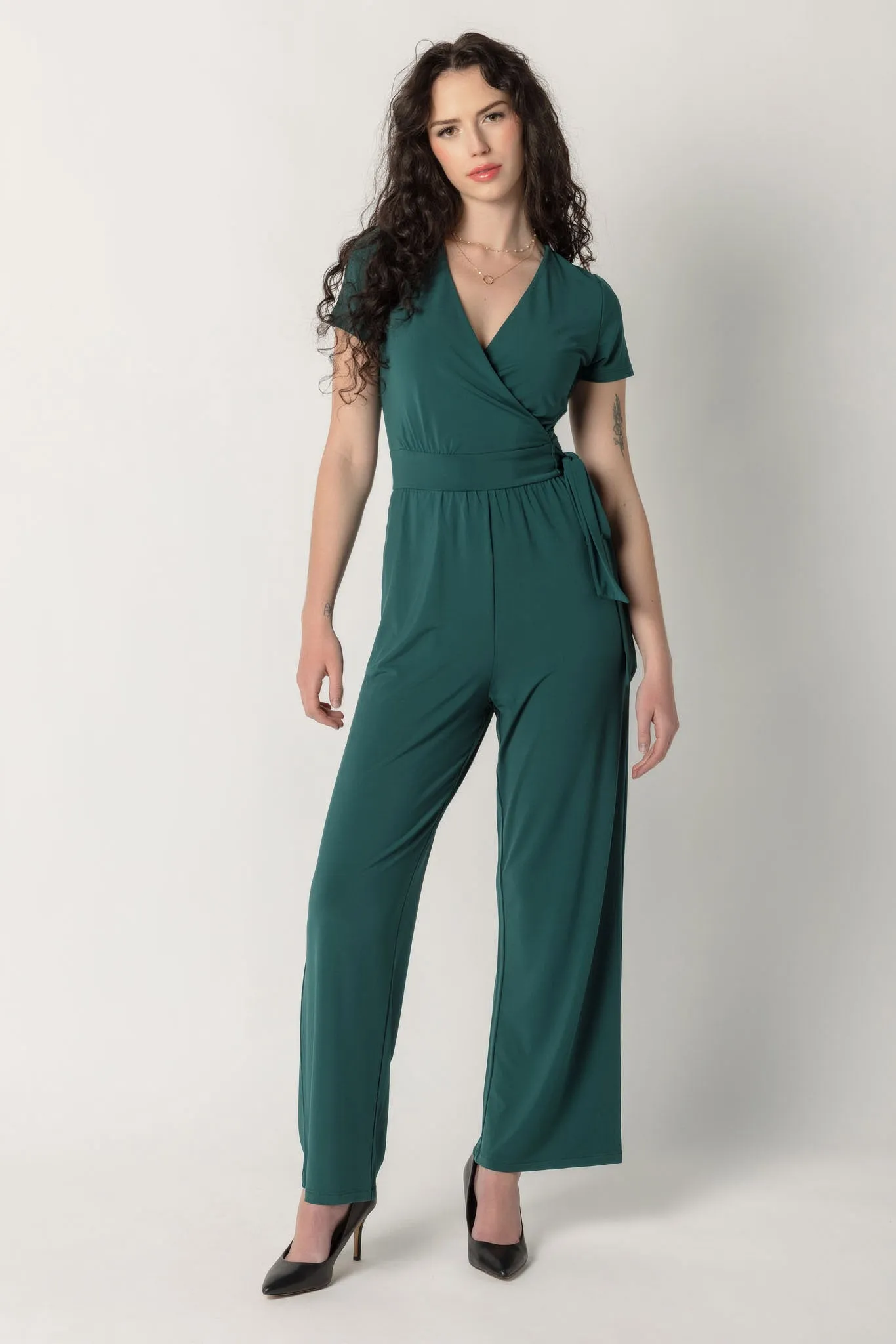 Cap Sleeve Crossover Jumpsuit sold by Eclipse product image thumbnail 4