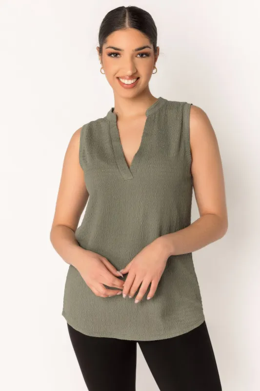 Textured Knit Sleeveless Blouse sold by Eclipse
