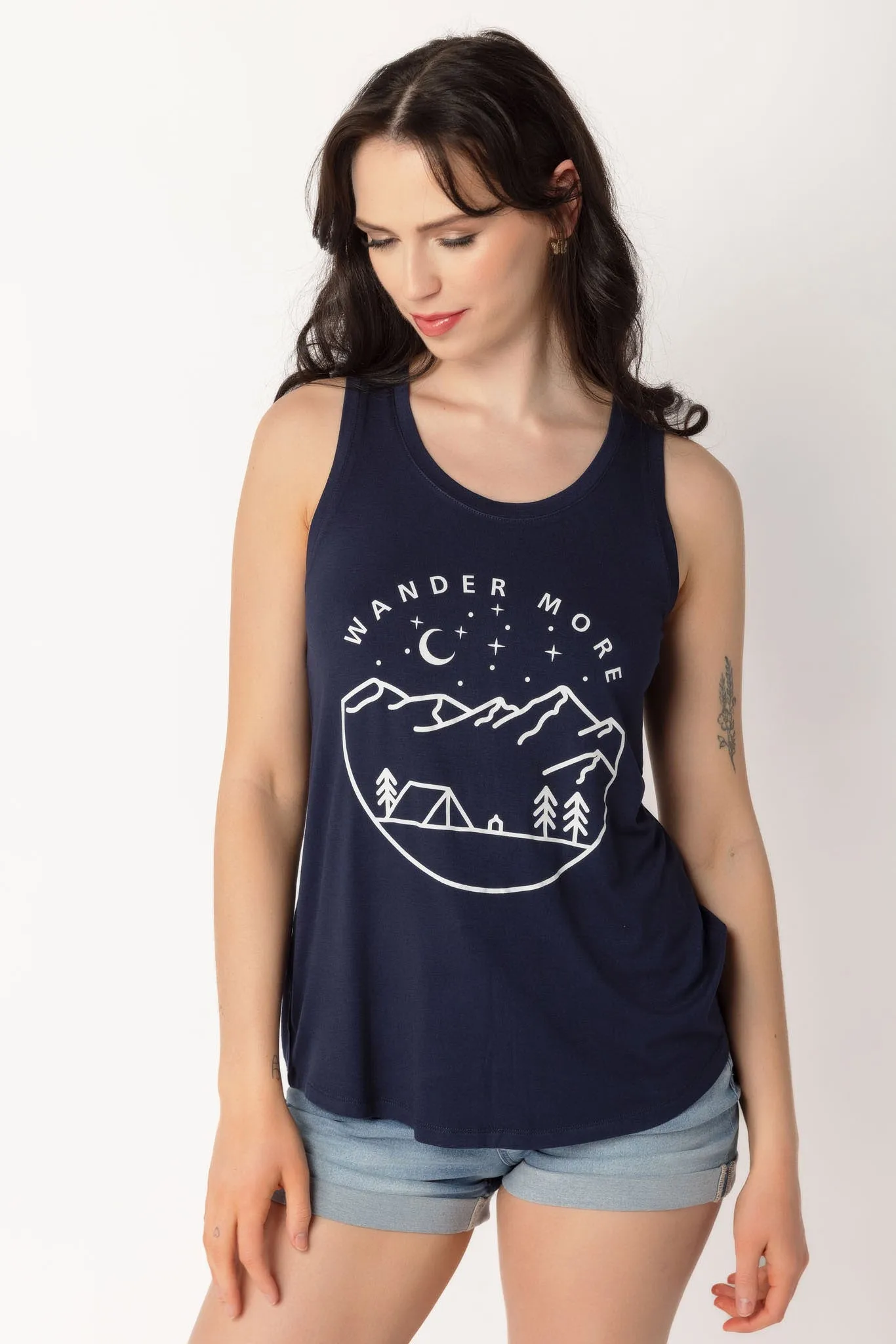 "Wander More" Graphic Tank sold by Eclipse