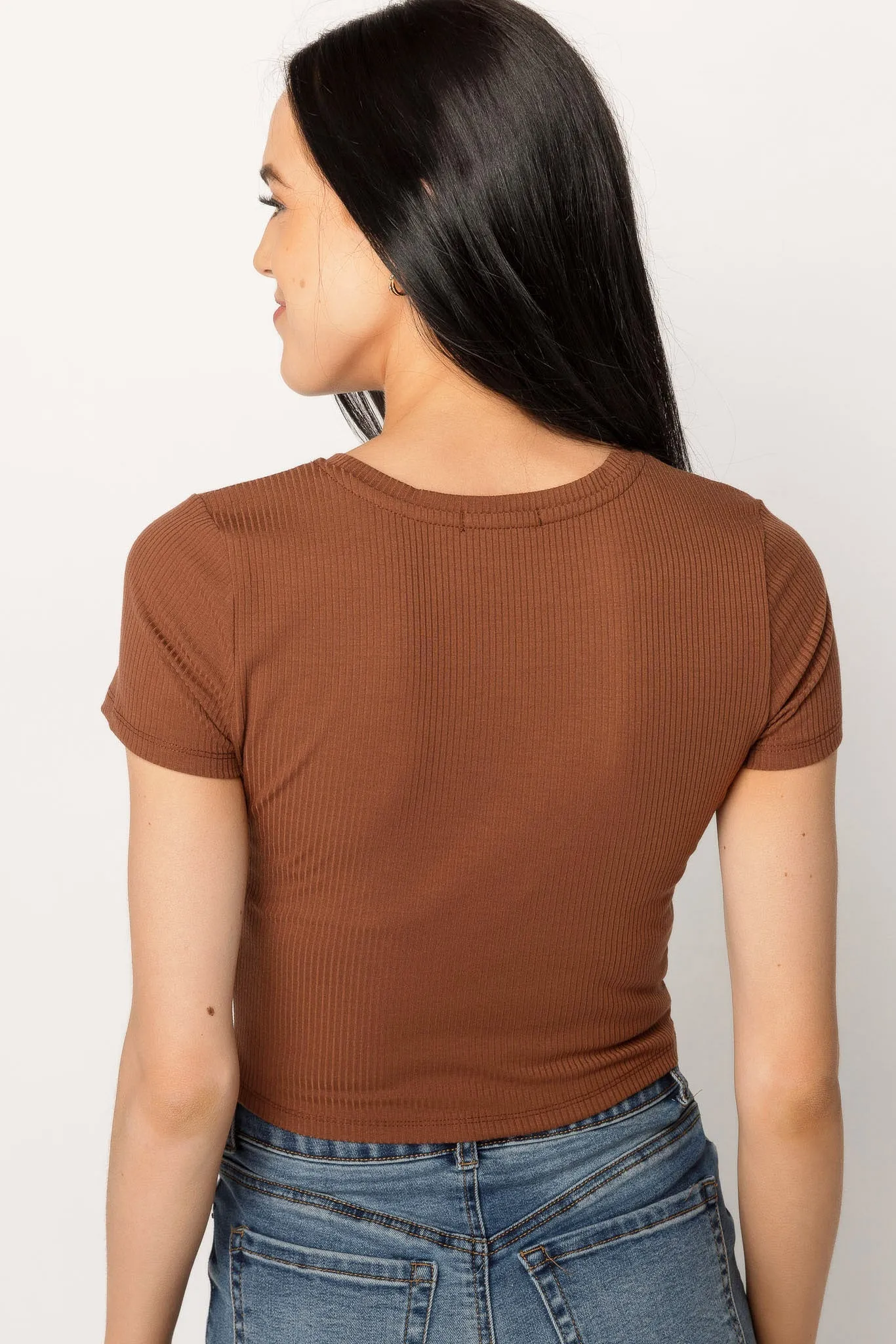 Ribbed Crew-Neck Crop Tee sold by Eclipse product image thumbnail 5