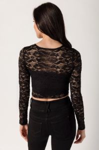 Lace Long Sleeve Crop Top sold by Eclipse