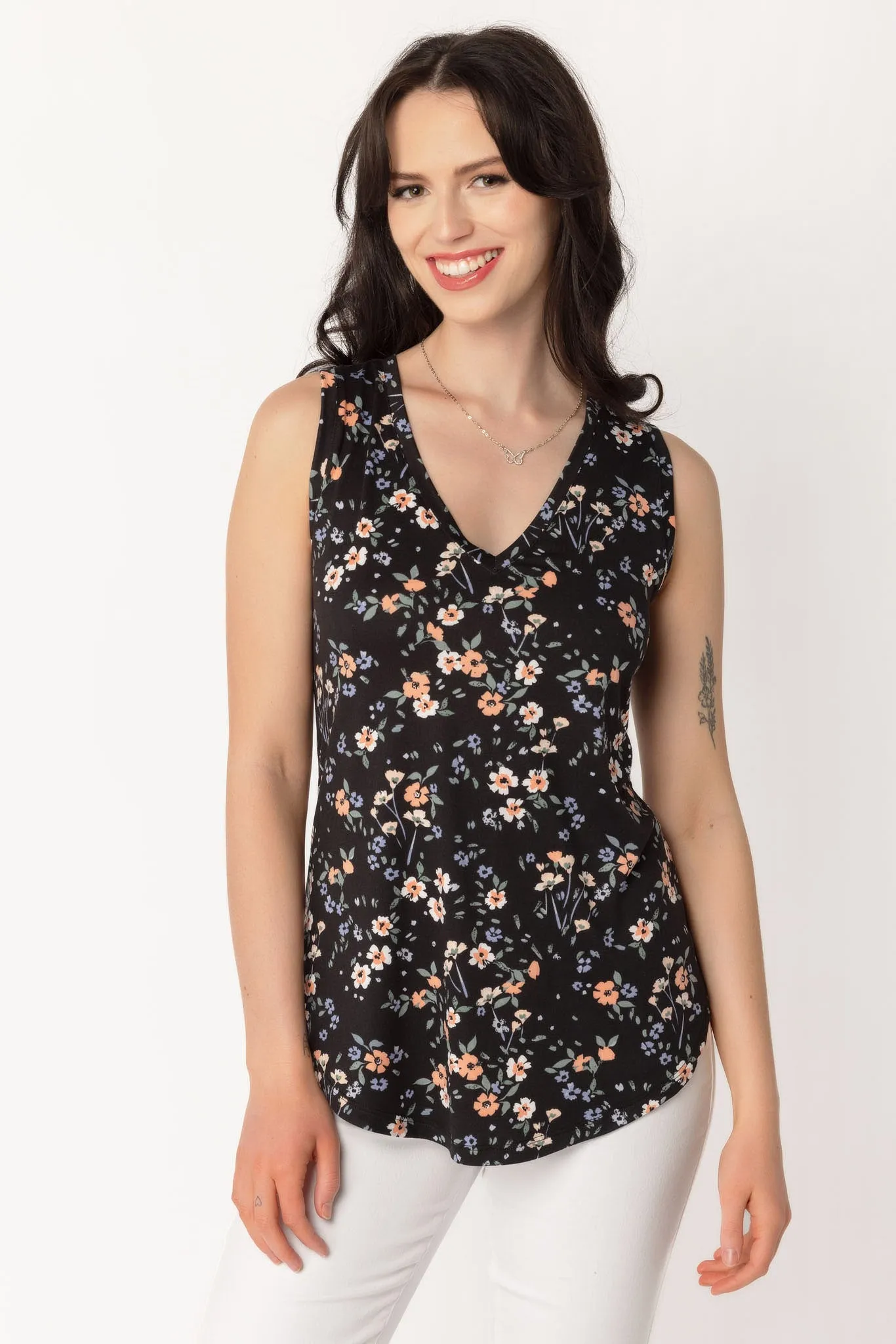 Ditsy Floral Sleeveless V-Neck sold by Eclipse product image thumbnail 2