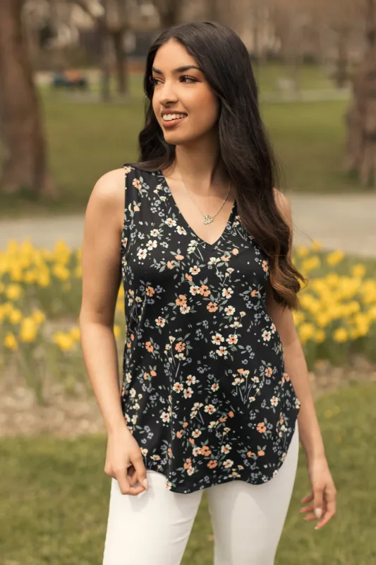 Ditsy Floral Sleeveless V-Neck sold by Eclipse