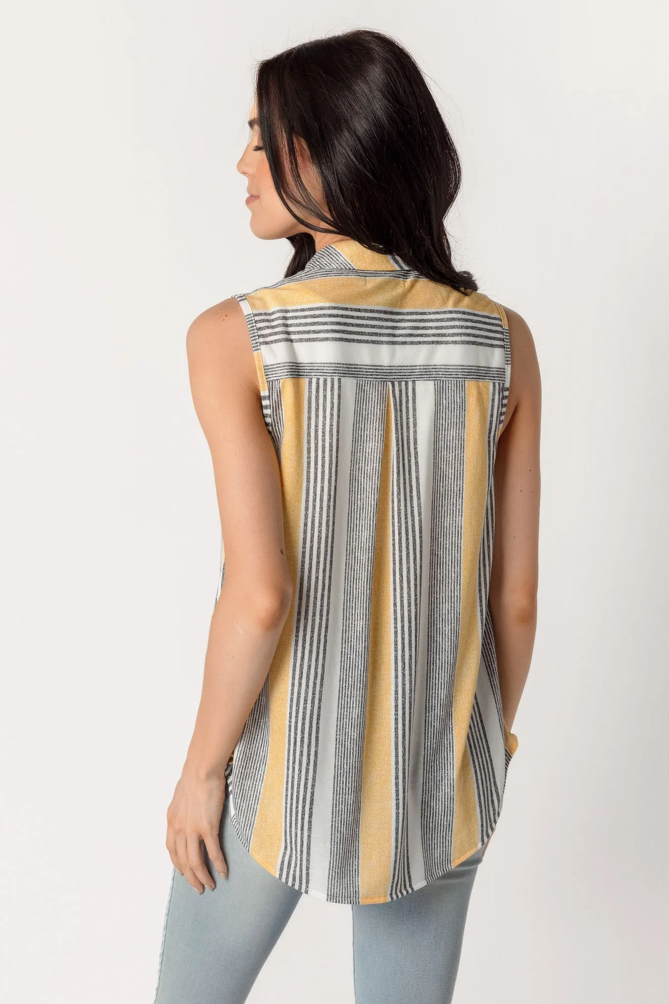 Yellow Stripe Sleeveless Shirt sold by Eclipse product image thumbnail 2