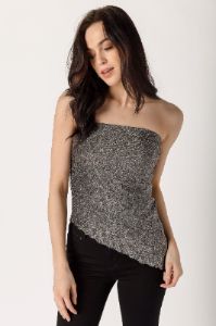 Lurex Glitter Asymmetrical Tube Top sold by Eclipse