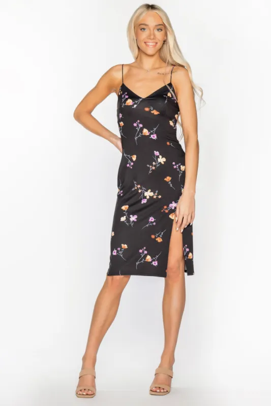 Floral Brushed Spaghetti Strap Midi Dress sold by Eclipse