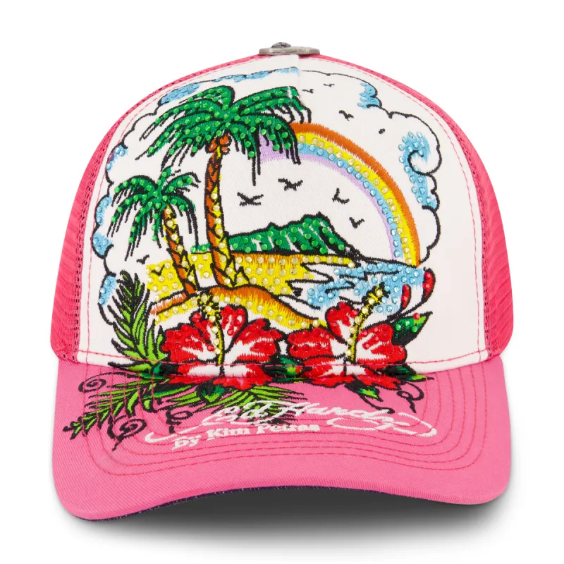 Tropical Scene Hat made by Ed Hardy