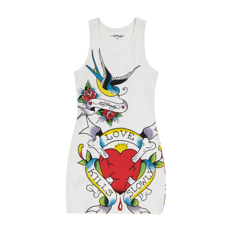 LKS Heart Rib Tank Dress sold by Ed Hardy