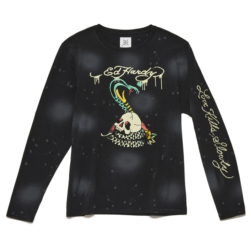Bleached Cobra Long Sleeve Tee sold by Ed Hardy