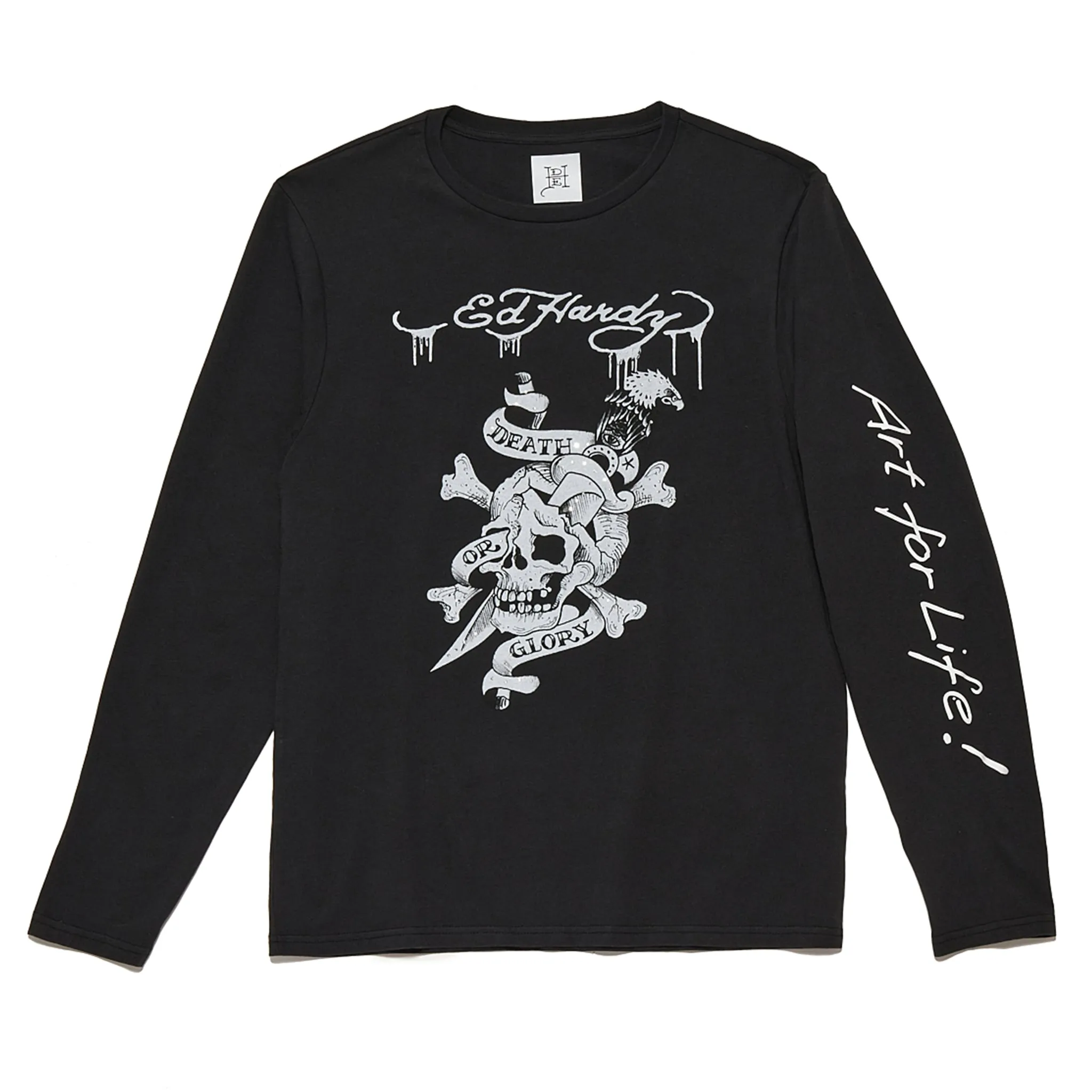 Rhinestone "Death Or Glory" Long Sleeve Tee sold by Ed Hardy