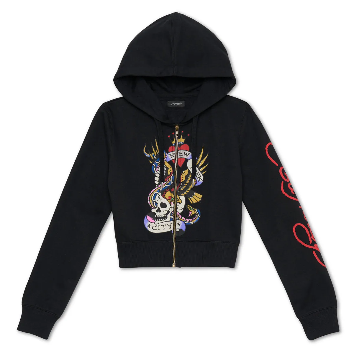 Nyc Skull Cropped Hoodie sold by Ed Hardy