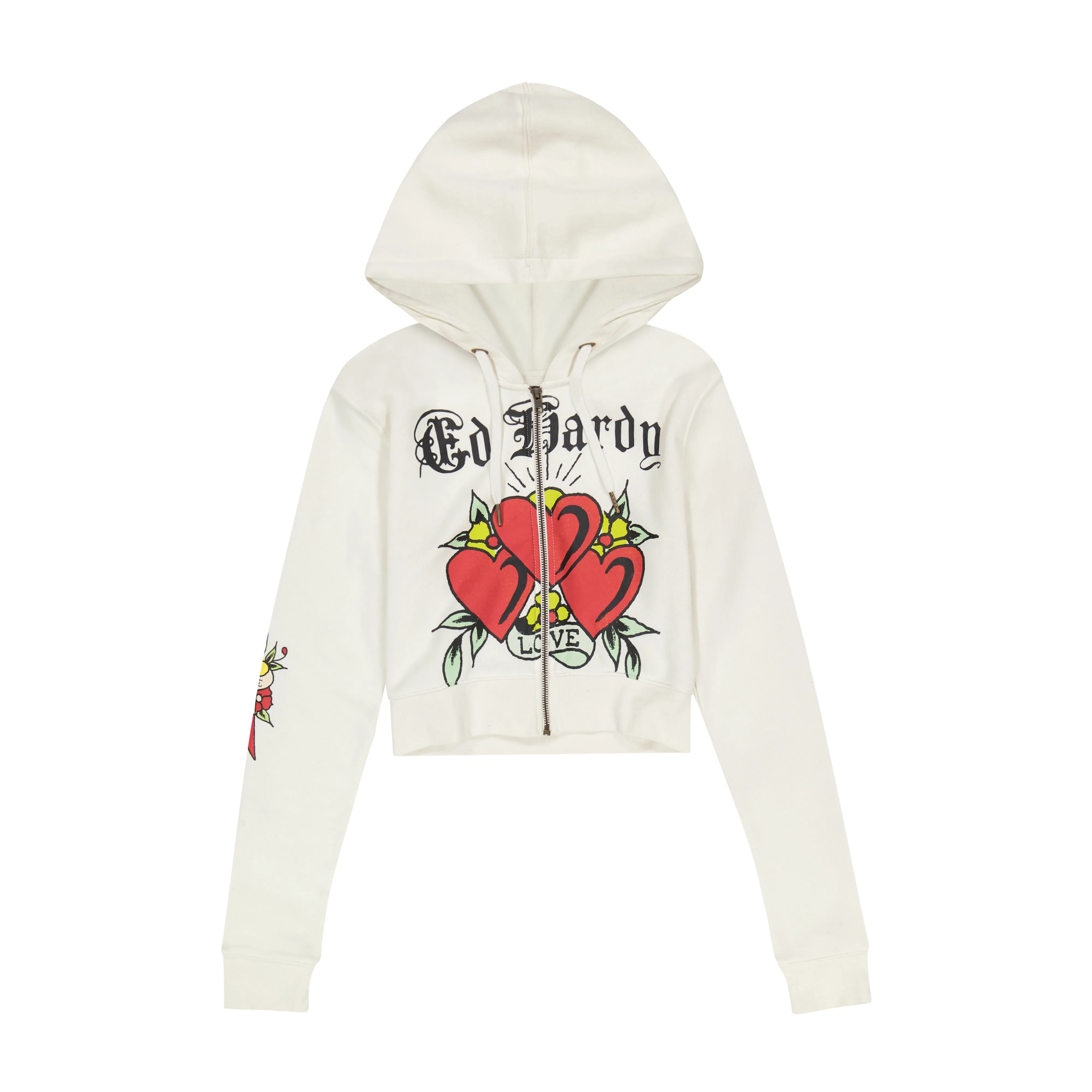 3 Hearts Cropped Hoodie sold by Ed Hardy