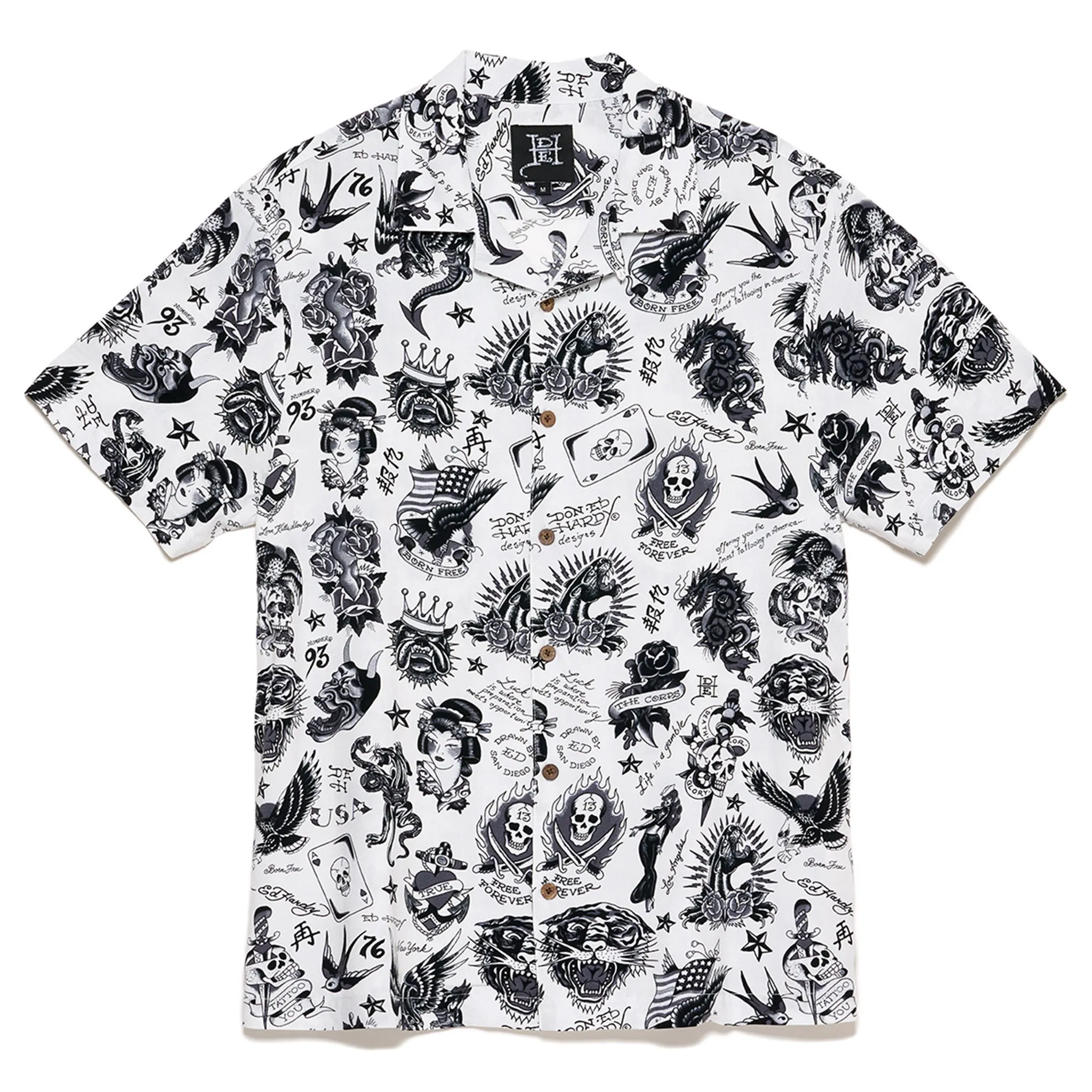 Off White Flashboard Camp Shirt sold by Ed Hardy