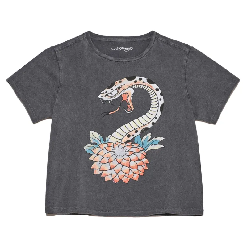 Womens "Cobra Lotus" Cropped Tee sold by Ed Hardy