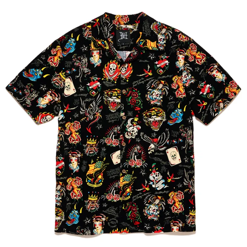 Black Flashboard Camp Shirt sold by Ed Hardy