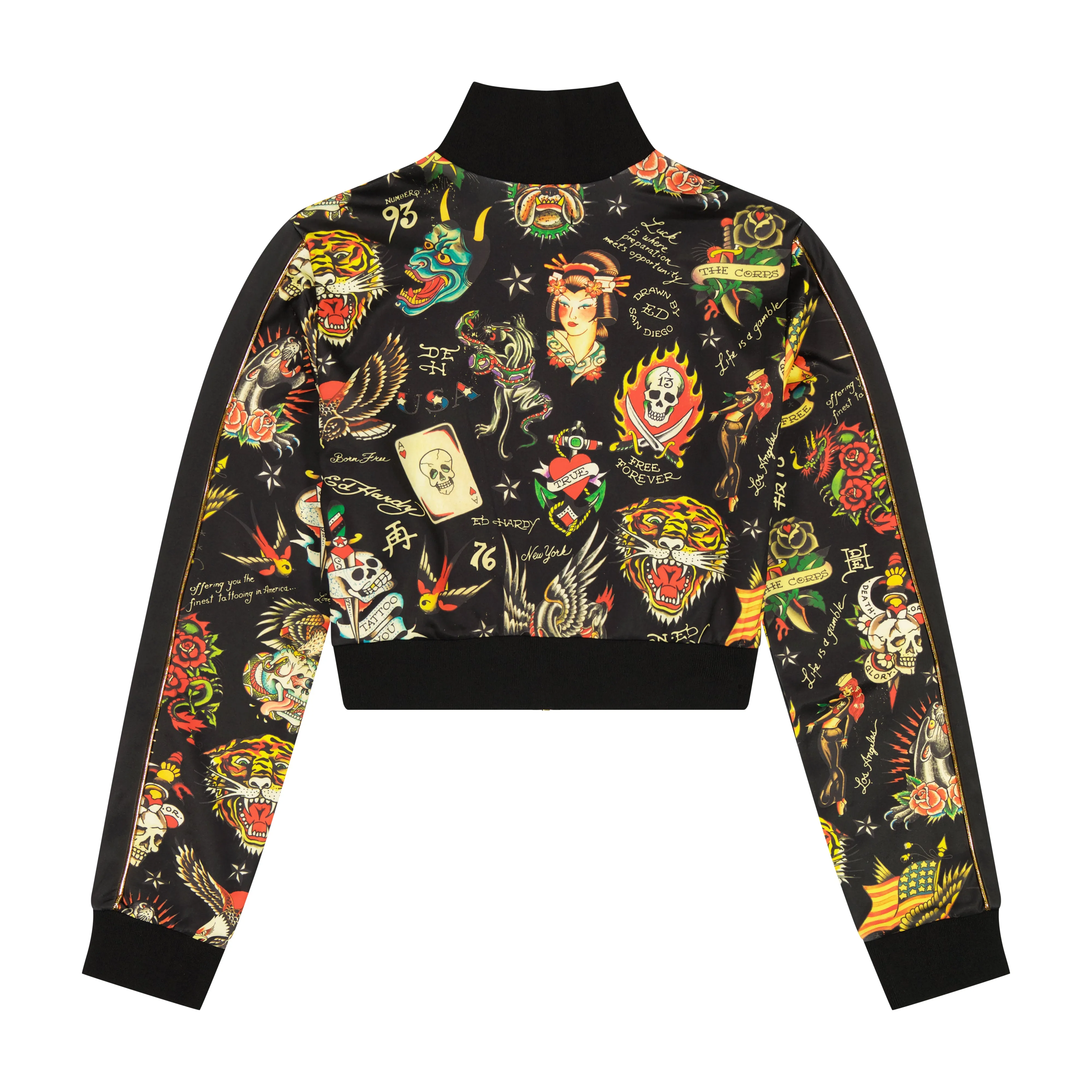 Shrunken Flashboard Black Track Jacket sold by Ed Hardy product image thumbnail 2