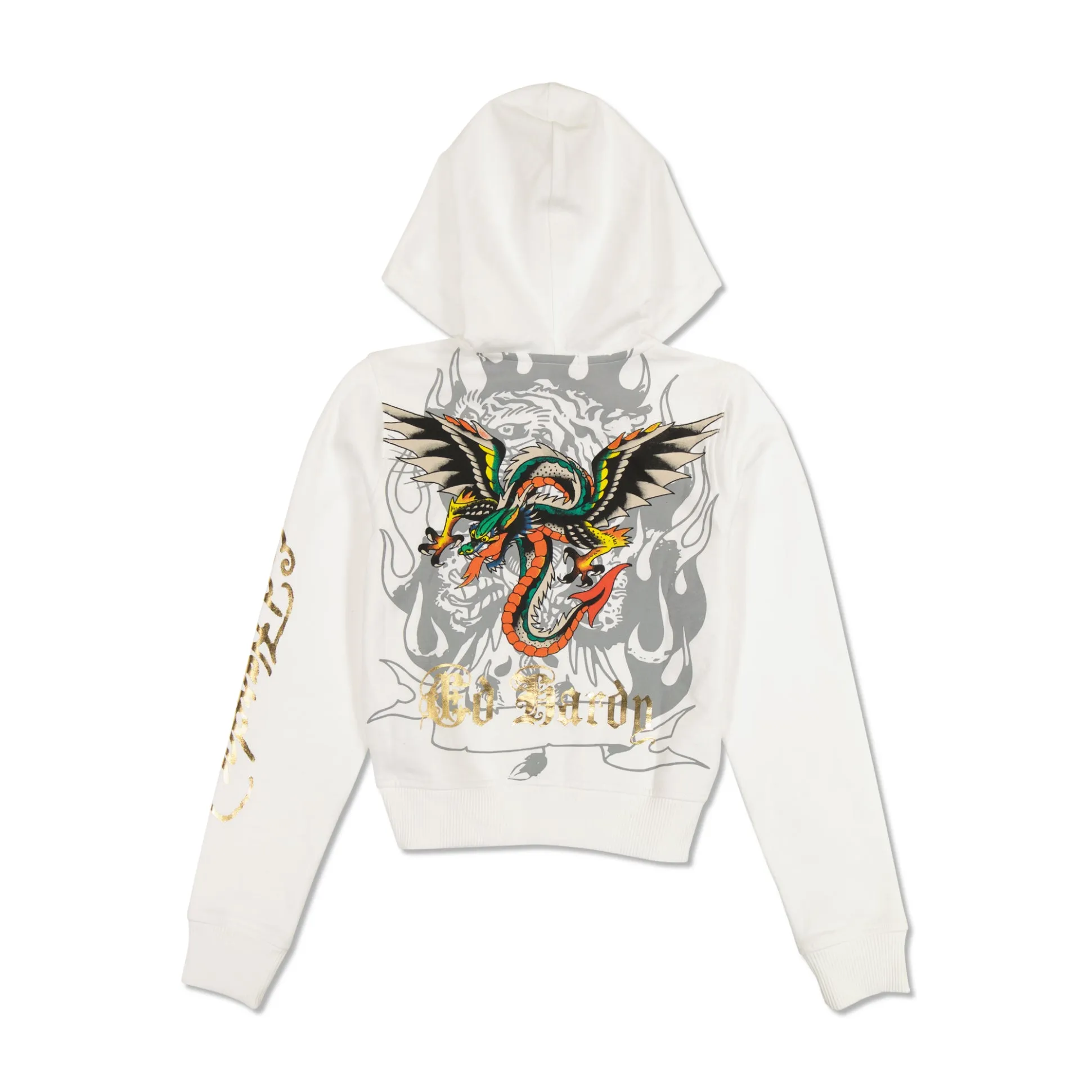 Tiger Dagger Cropped Zip Fleece Hoodie sold by Ed Hardy product image thumbnail 2