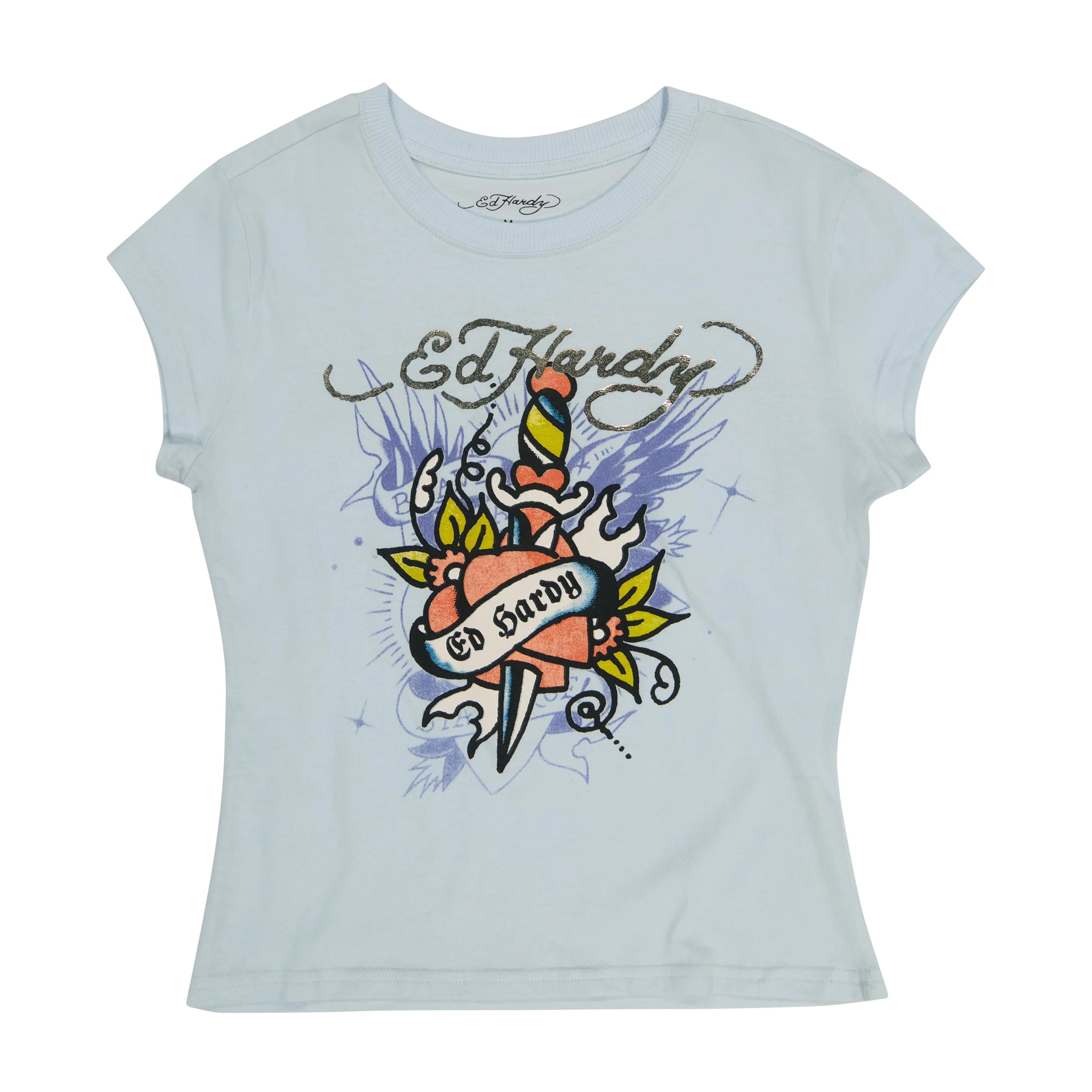 Dagger Heart Cap Sleeve Fitted Tee sold by Ed Hardy