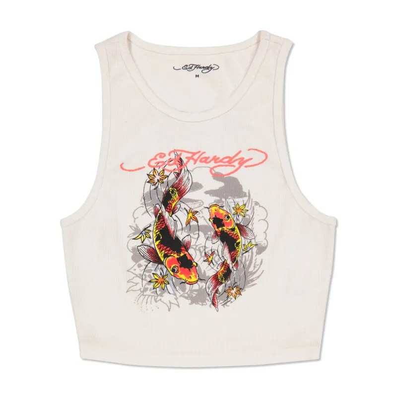 Koi Fish Rib Knit Tank sold by Ed Hardy