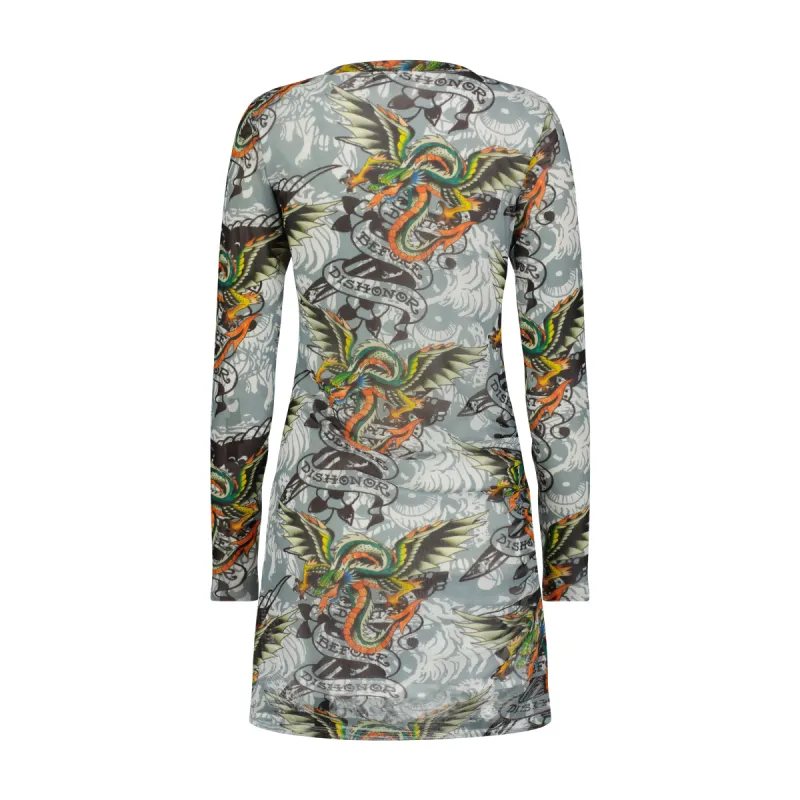 Dragon Wings Mesh Dress sold by Ed Hardy
