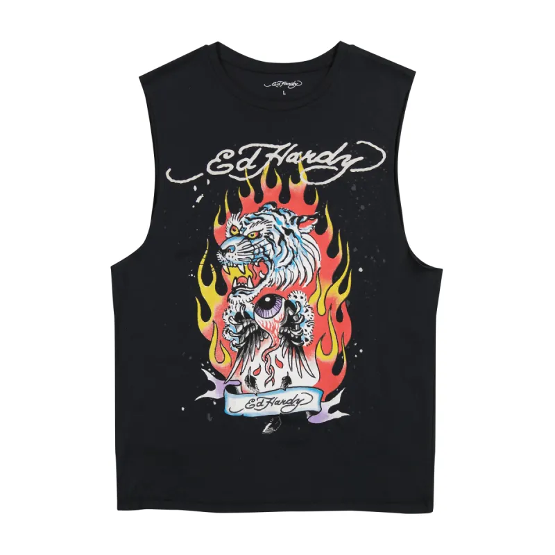 Fire Tiger Mens Cut Off Tee sold by Ed Hardy