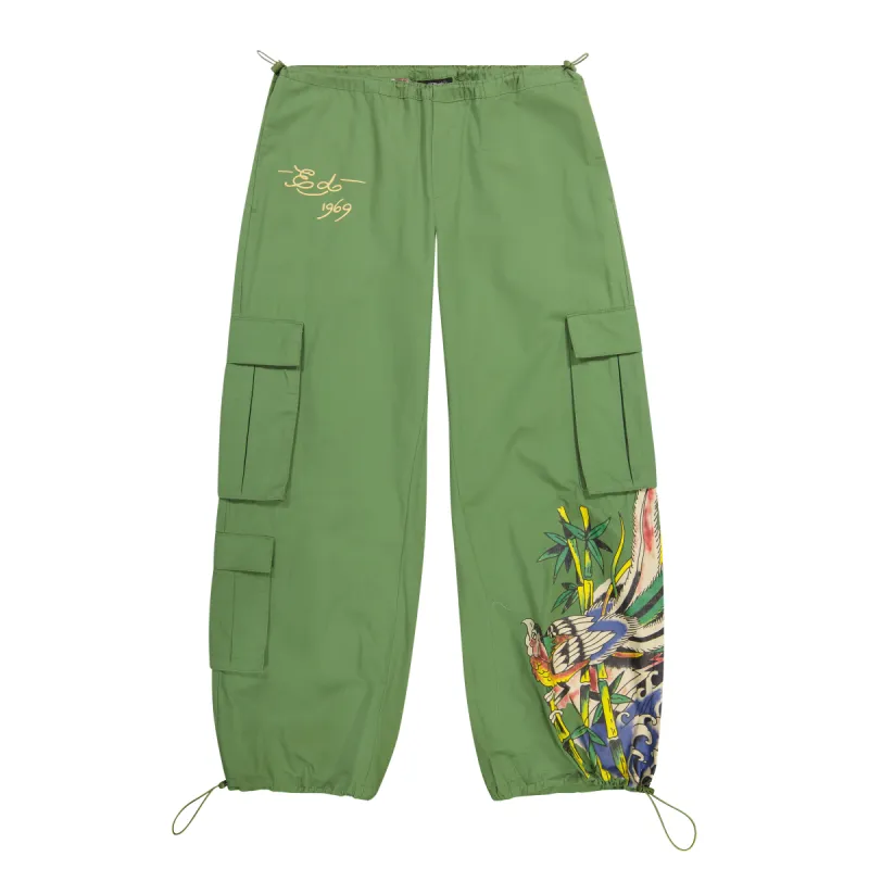 Peacock Poplin Cargo Pants sold by Ed Hardy