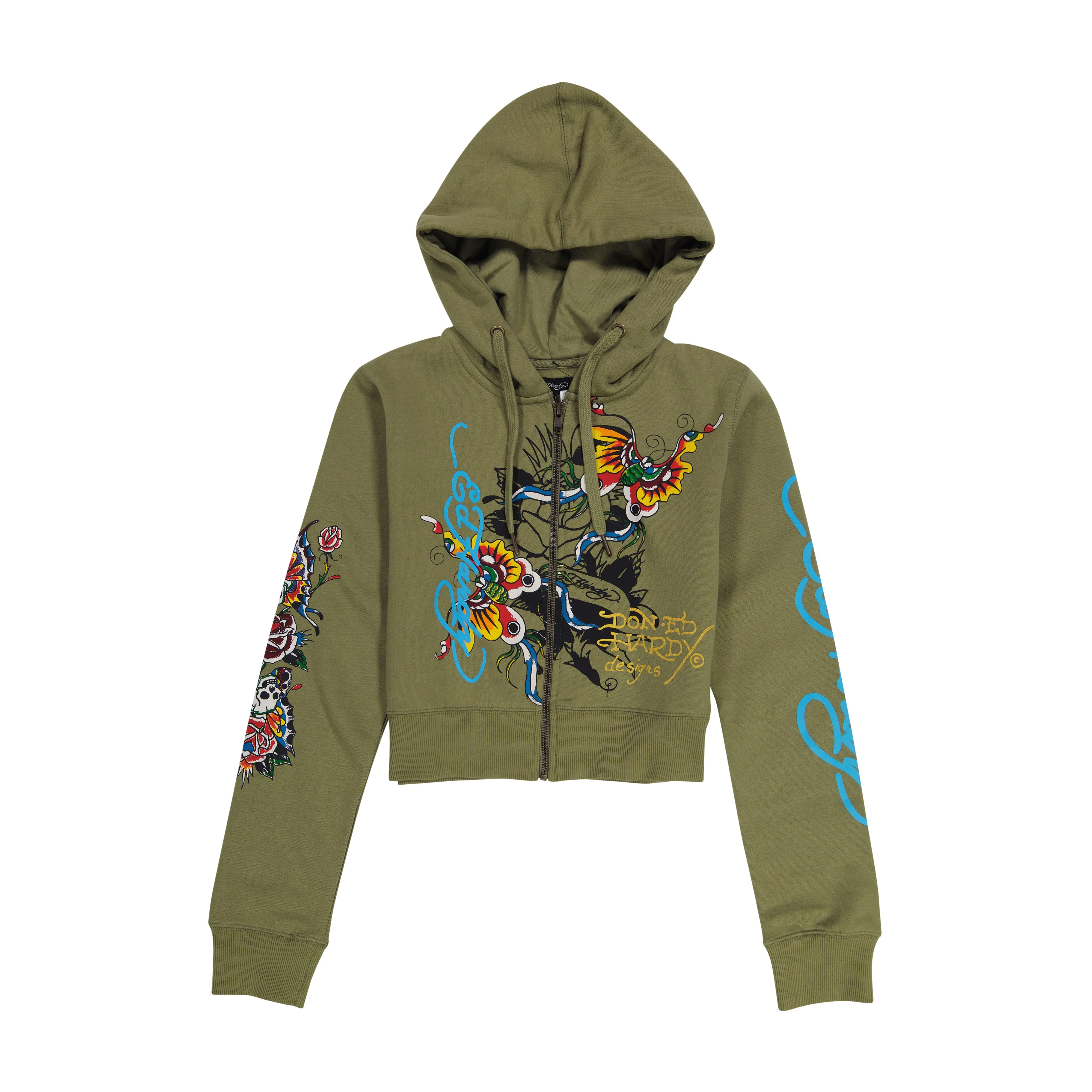 Butterflies Cropped Hoodie sold by Ed Hardy