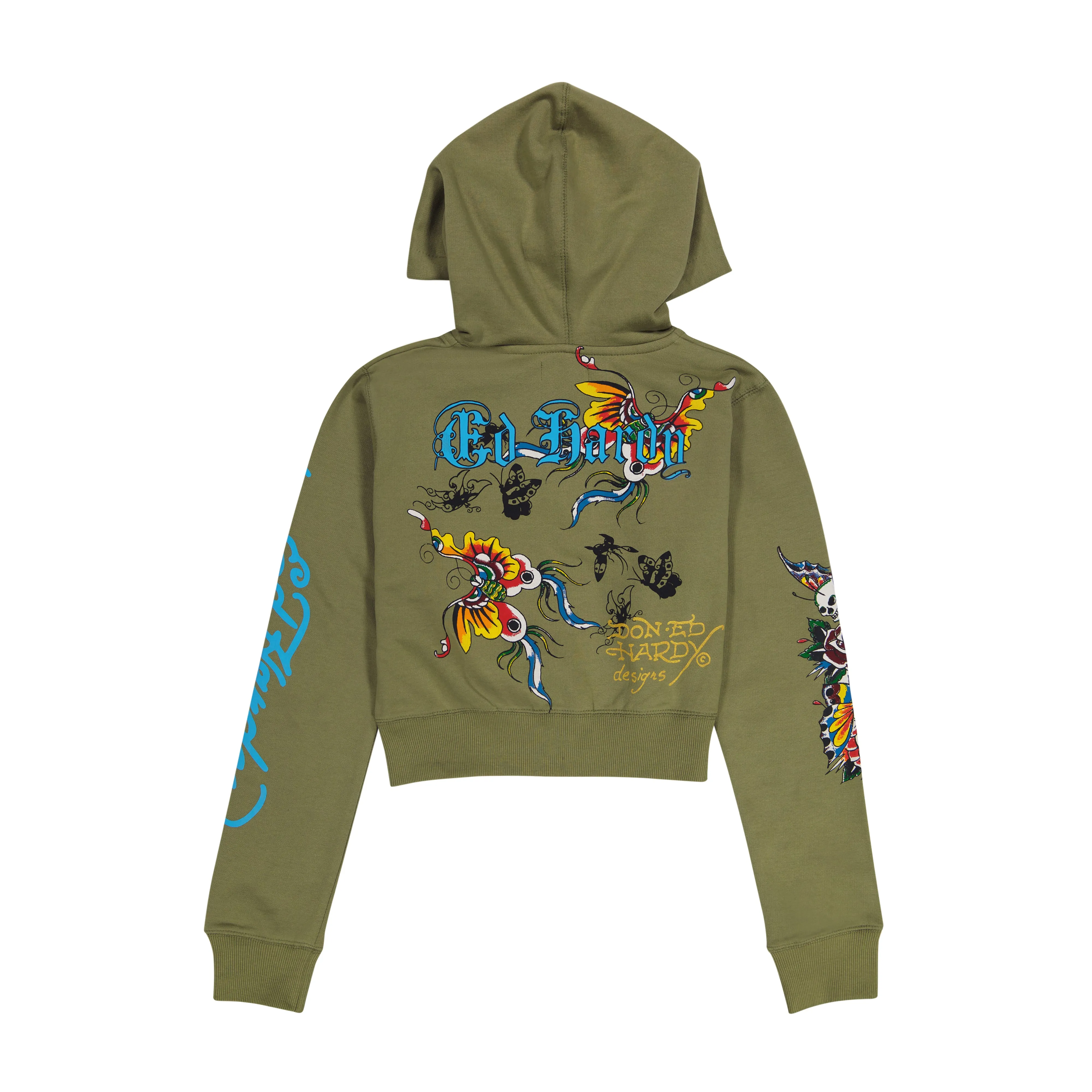 Butterflies Cropped Hoodie sold by Ed Hardy product image thumbnail 2