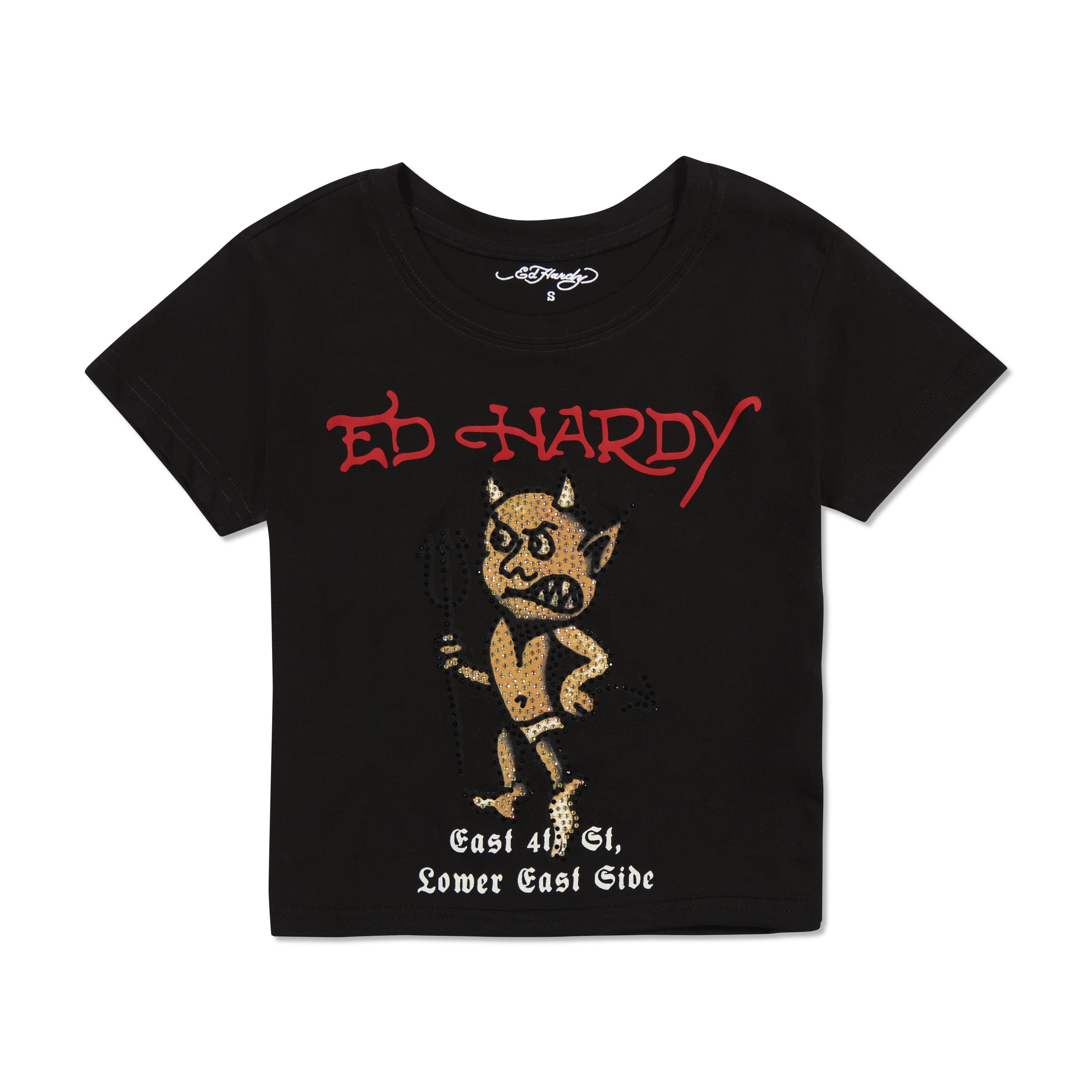 Rhinestone Baby Devil Baby Tee sold by Ed Hardy