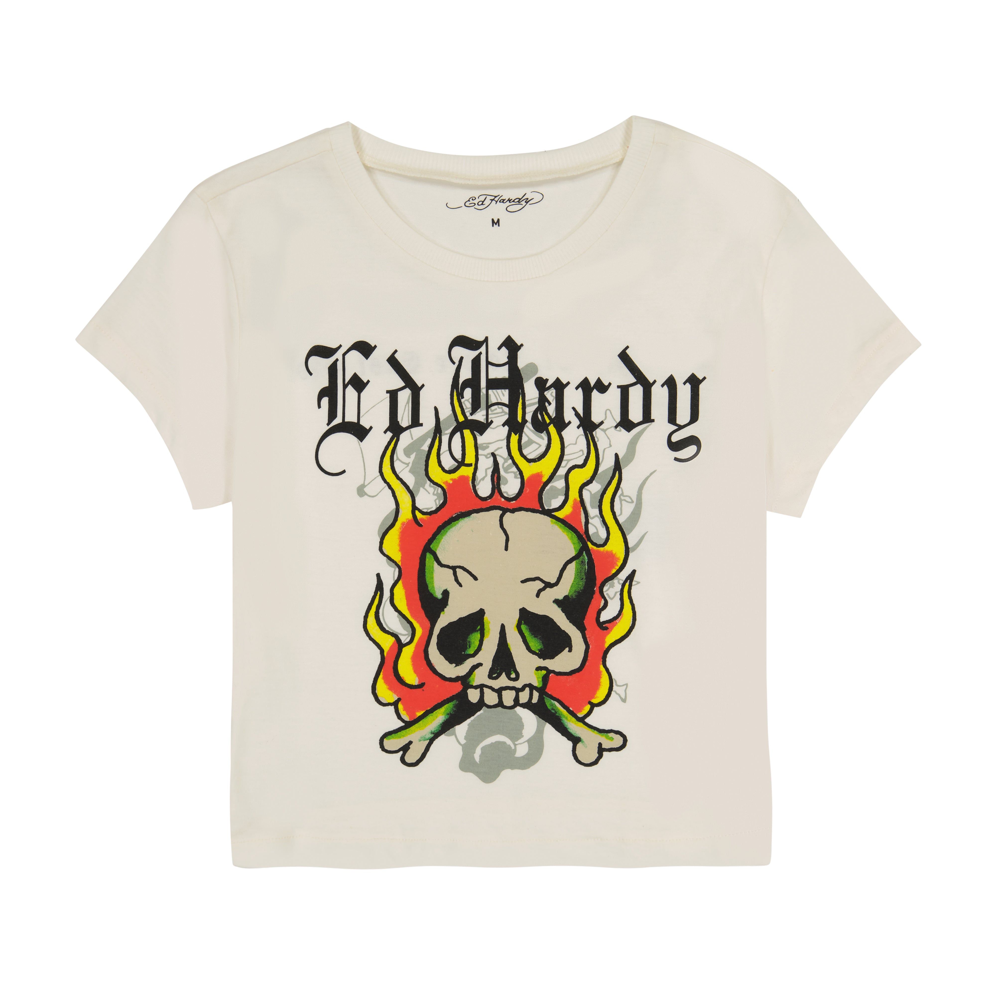 Flame Skull Baby Tee sold by Ed Hardy