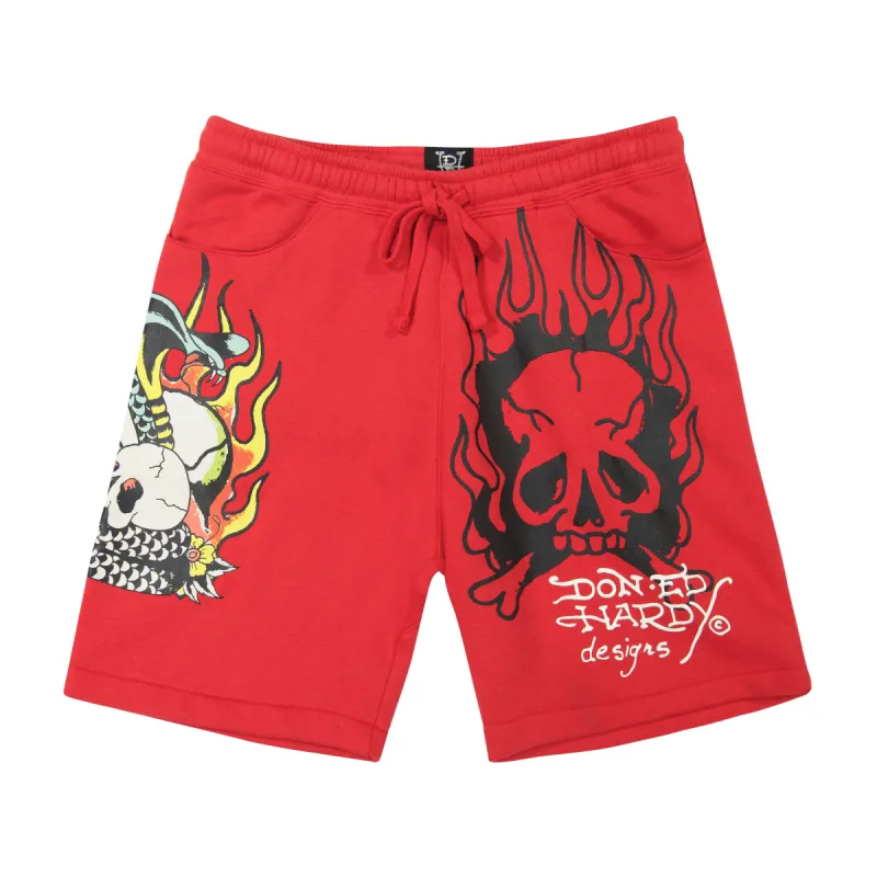 Flame Cobra Fleece Short sold by Ed Hardy
