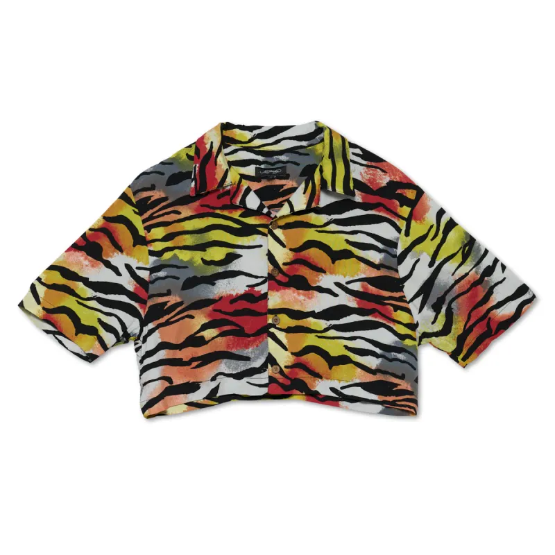 Tiger Cropped Camp Shirt sold by Ed Hardy