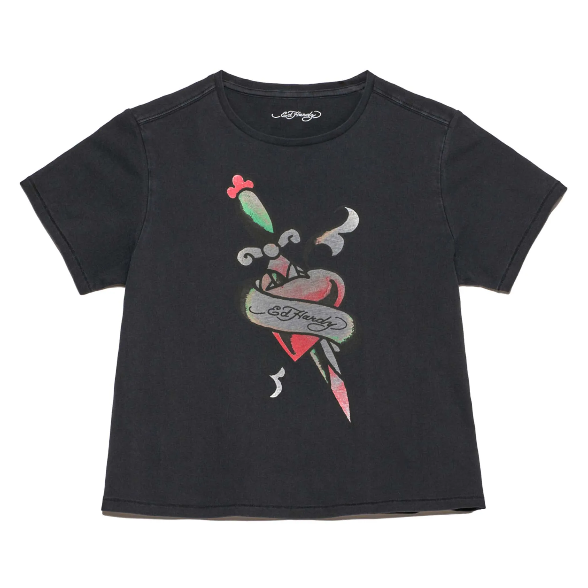 Womens "Dagger Heart" Cropped Tee sold by Ed Hardy