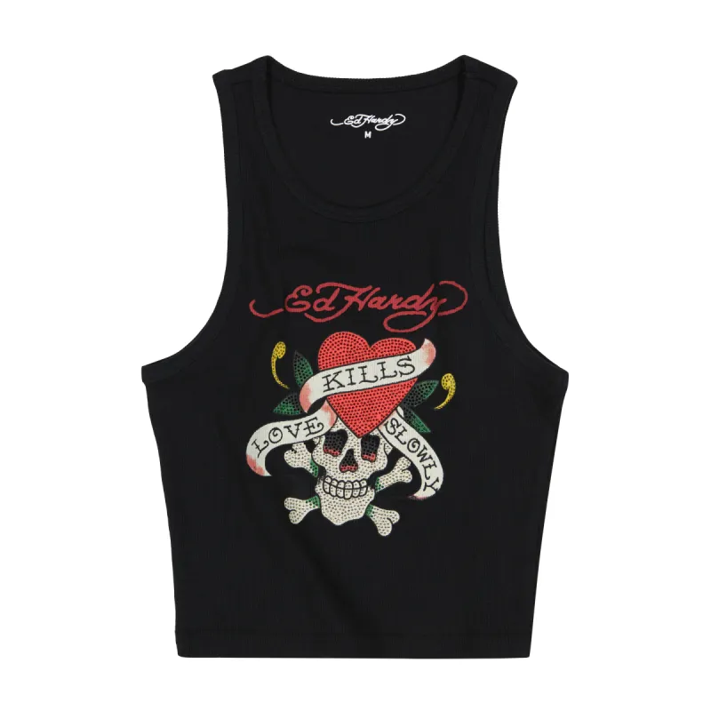 LKS Black Rib Tank Top sold by Ed Hardy