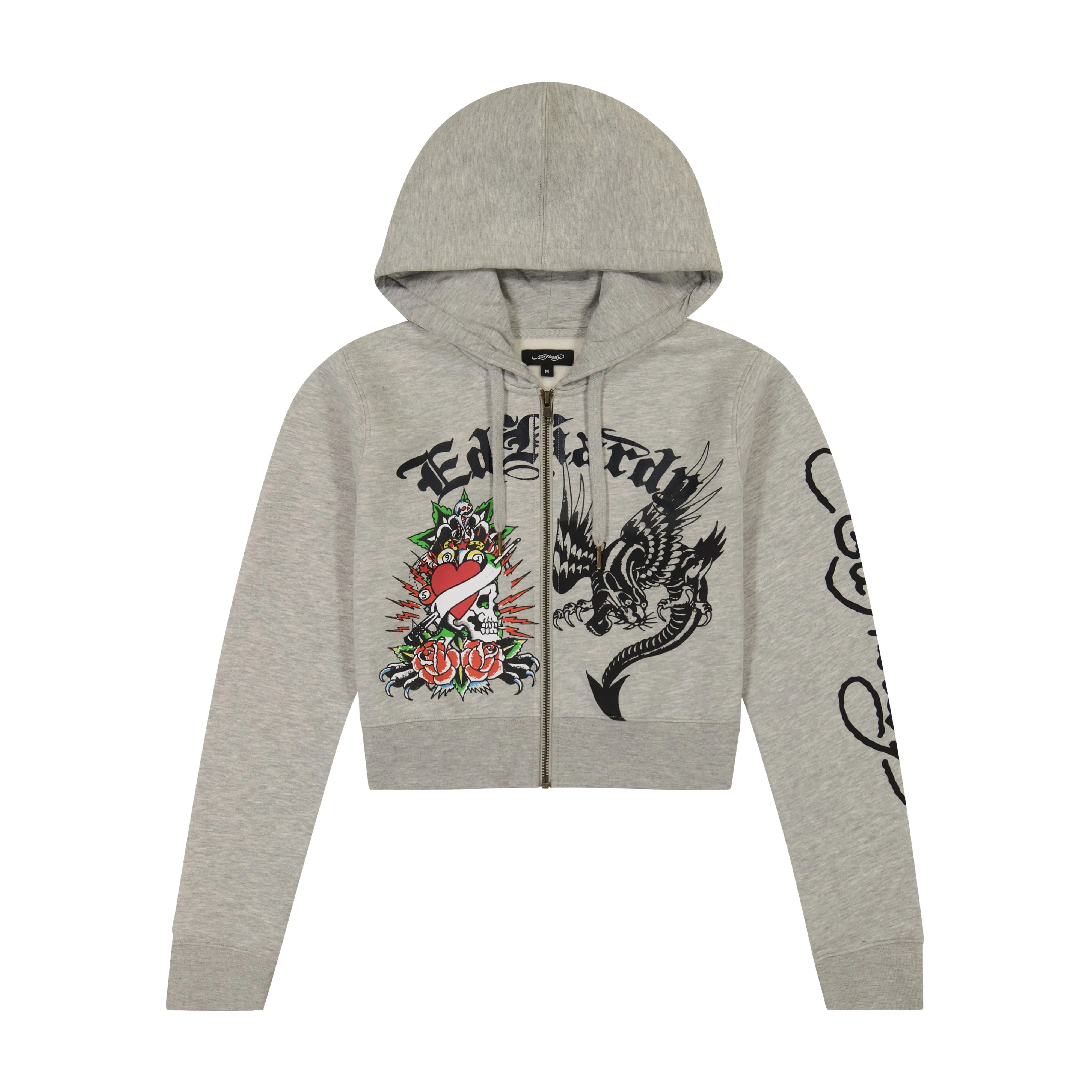 Heart Roses Cropped Hoodie sold by Ed Hardy