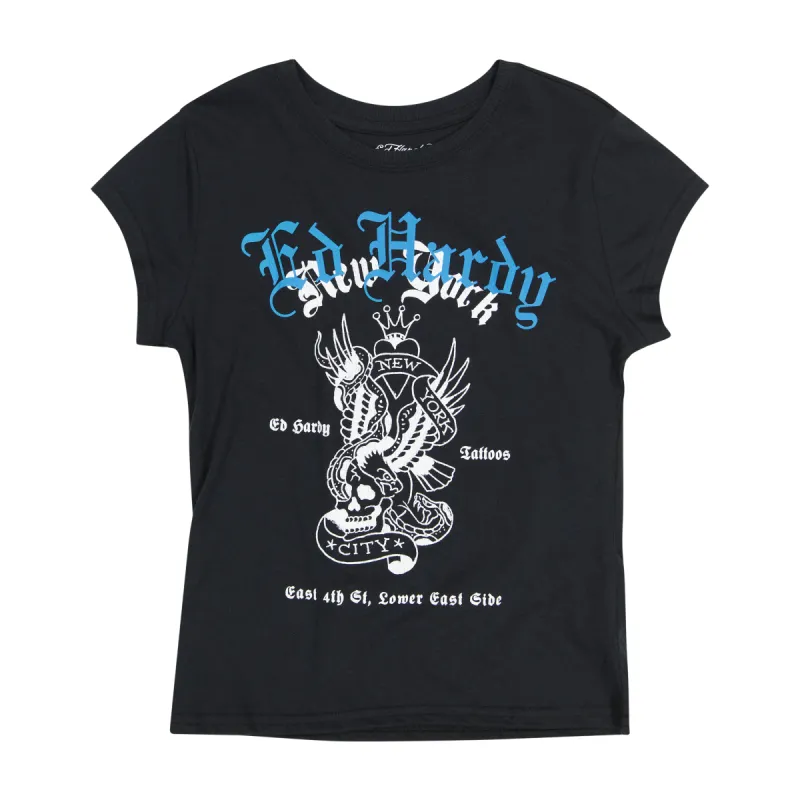 NYC Eagle Cap Sleeve Fitted Tee sold by Ed Hardy