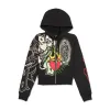 Sacred Heart Cropped Zip Fleece Hoodie sold by Ed Hardy