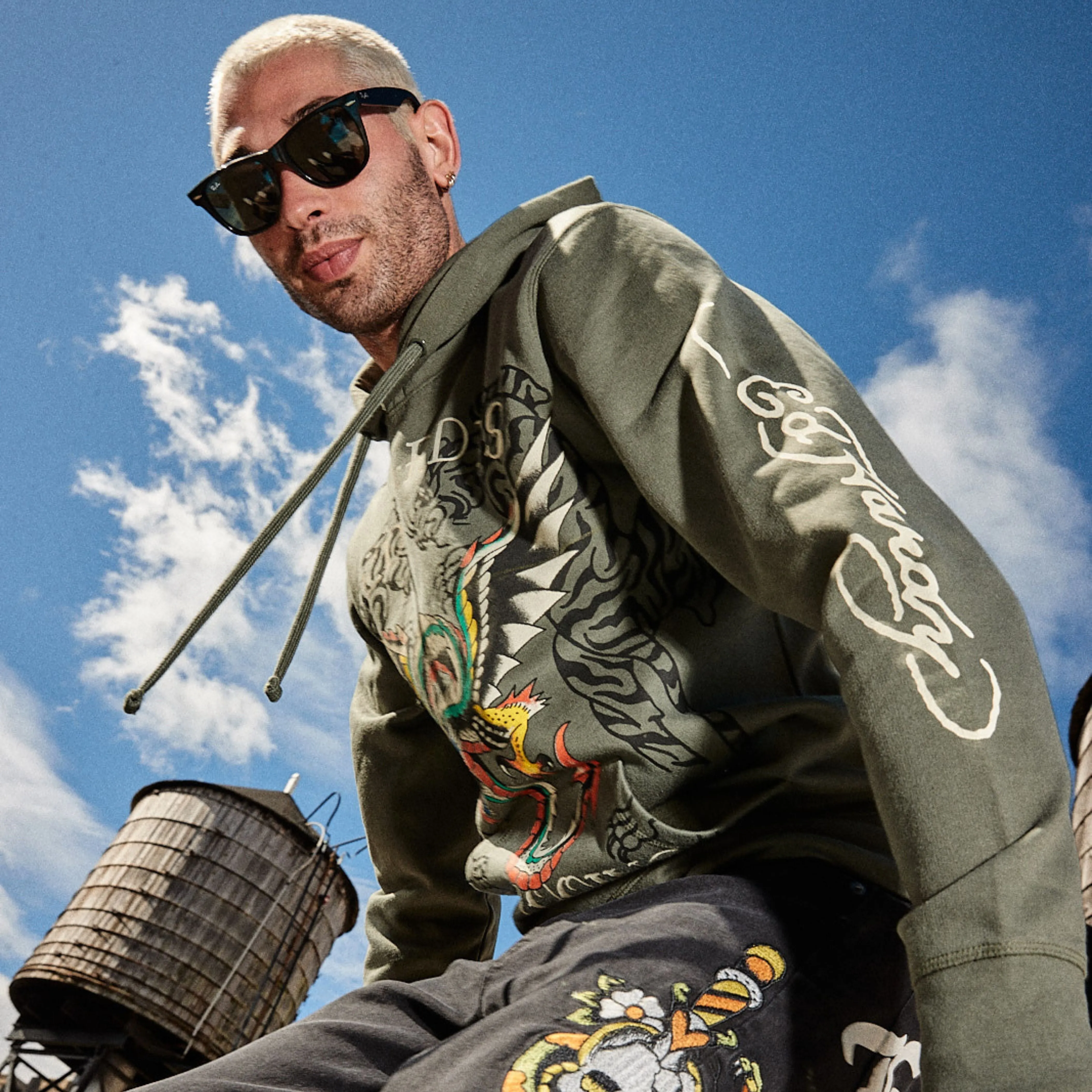 Dragon Wings Olive Pullover Hoodie sold by Ed Hardy product image thumbnail 3