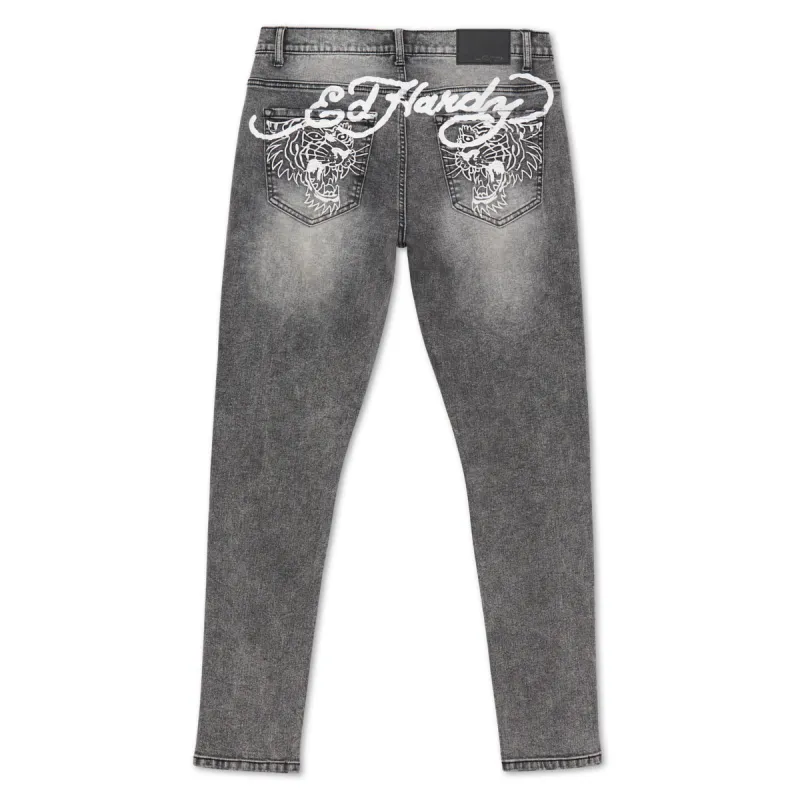 Tiger Outline Slim Skinny Jean sold by Ed Hardy