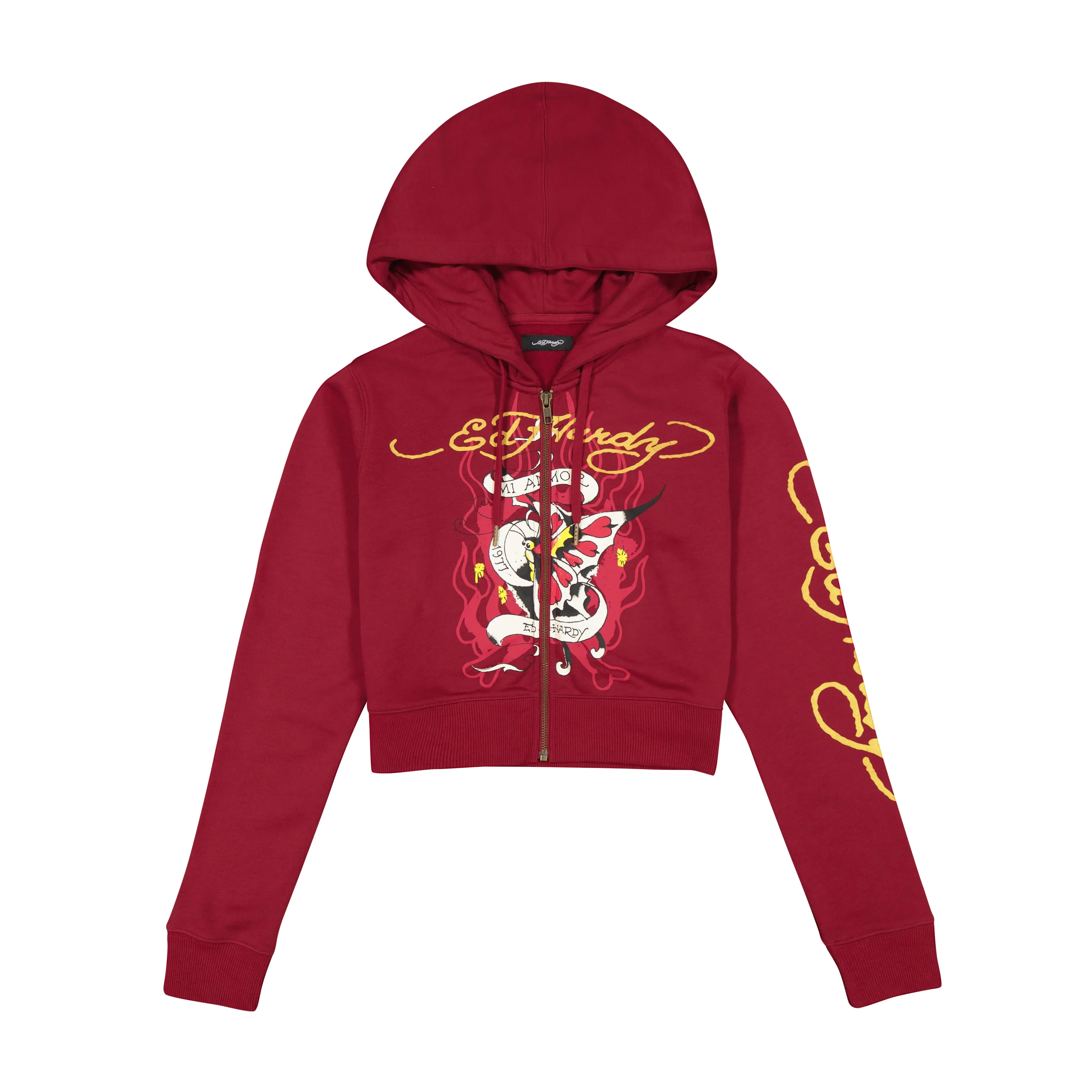 Amor Butterfly Cropped Hoodie sold by Ed Hardy
