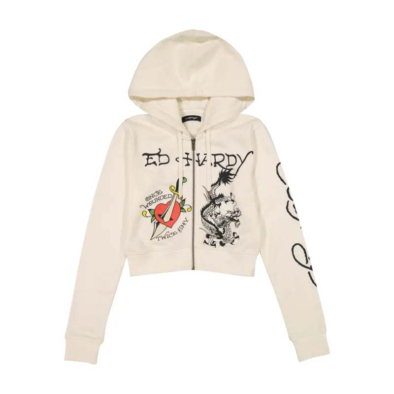 Dagger Heart Cropped Hoodie sold by Ed Hardy