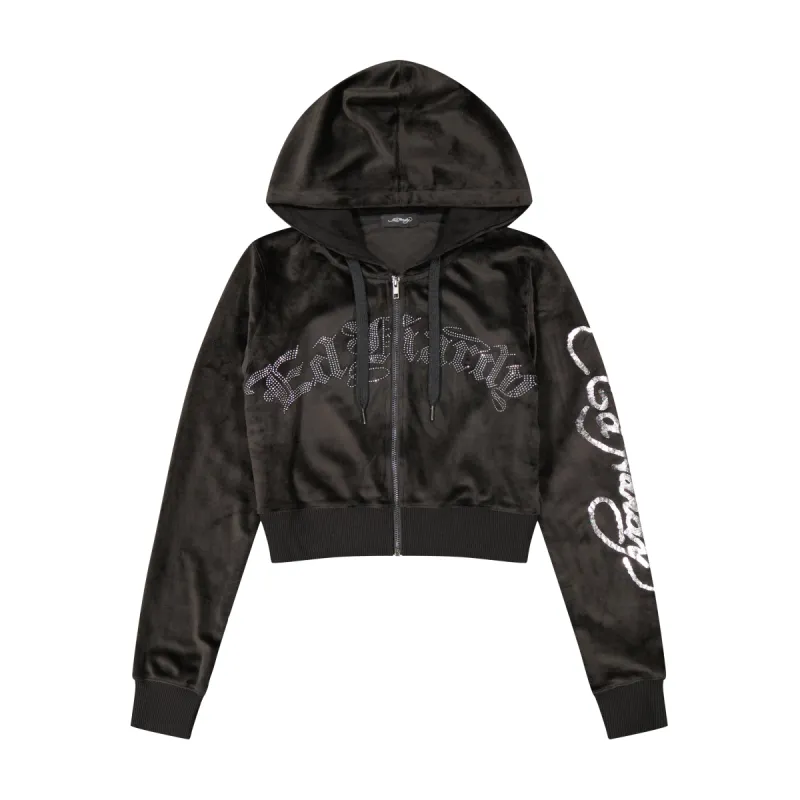 Tiger Head Y2K Velour Hoodie sold by Ed Hardy