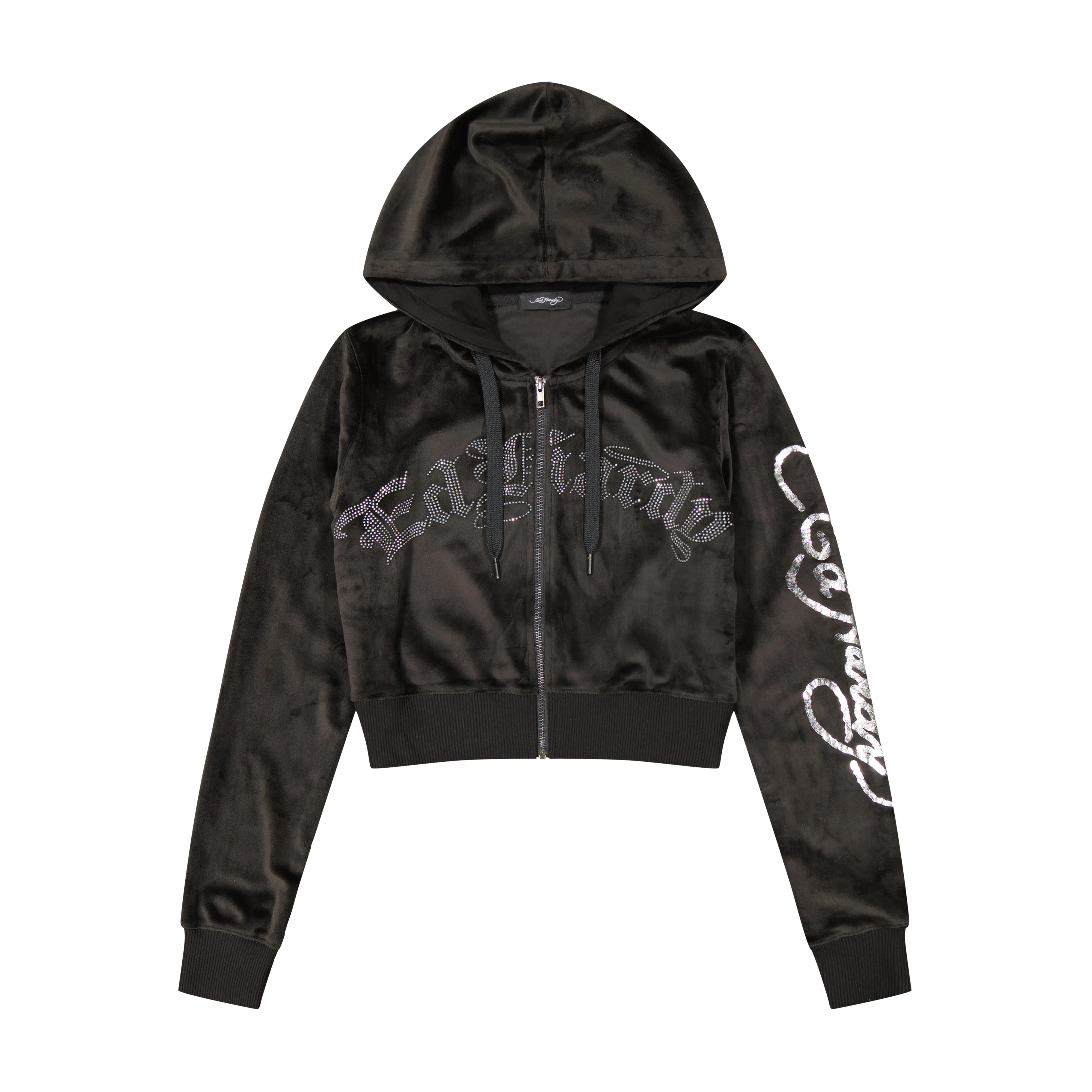 Tiger Head Y2K Velour Hoodie sold by Ed Hardy