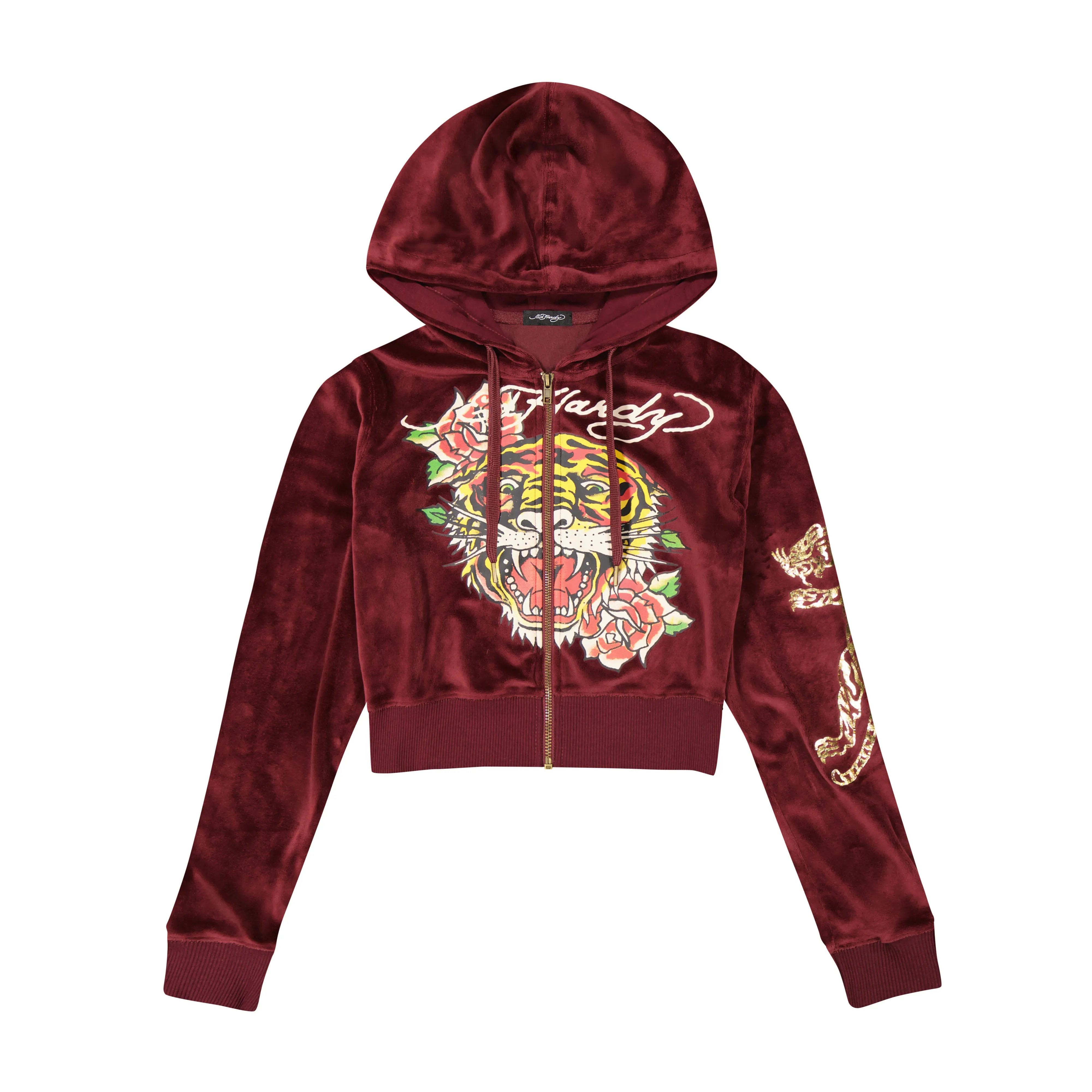 Retro Tiger Y2K Velour Hoodie sold by Ed Hardy